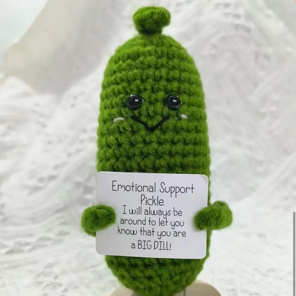 Other - Positive Cheer Emotional Support Dill Pickle Crochet Knit